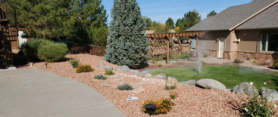 Landscape bed with rock installed in Grand Junction, CO.