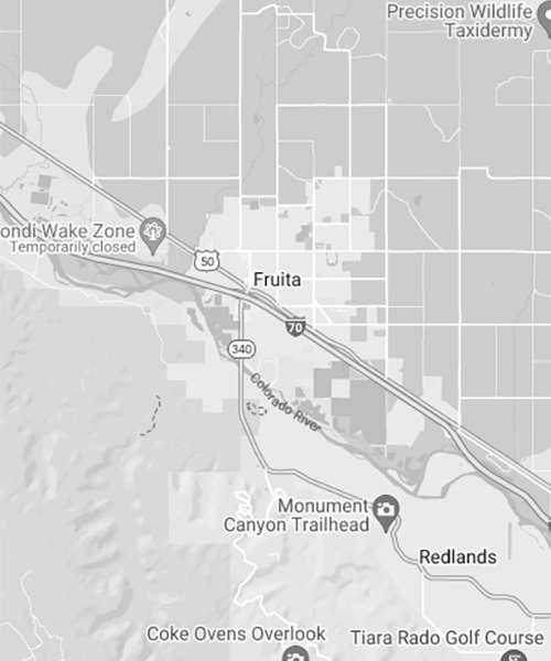 Area map of Fruita, Colorado.